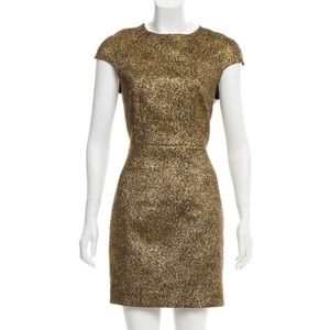 DIANE VON FURSTENBERG Dress size 0 Metallic Gold HADLIE 2  Cap Sleeve RT $248